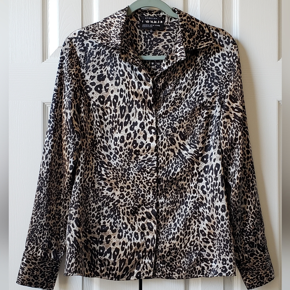 💥Jones New York Collection – Stretch Button‑Down Blouse - Size 14